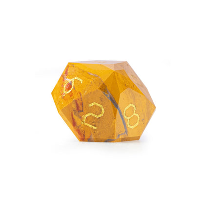 Ensemble de 7 dés en agate océan taillée en diamant