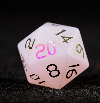 Ensemble de 7 dés polyédriques plaqués blanc Blush Spirit 