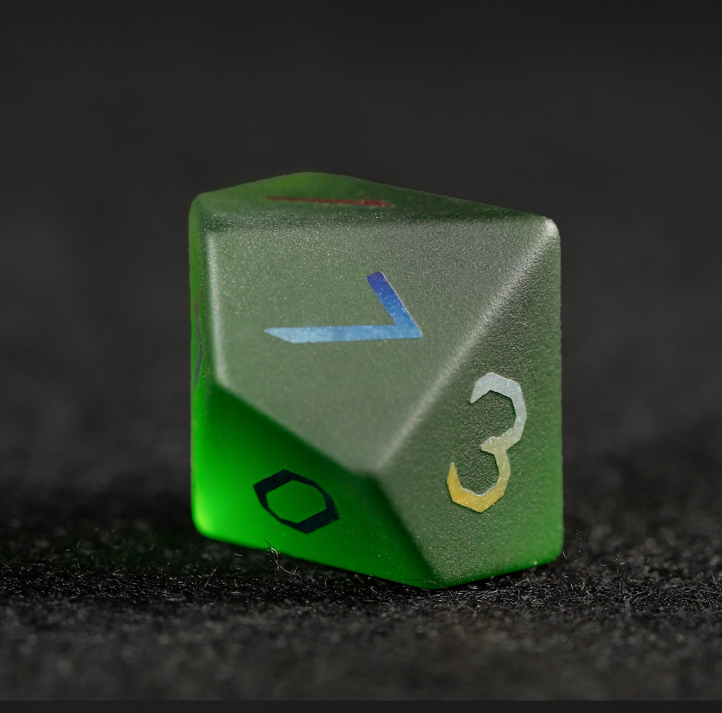 オリーブグリーンメッキ 7ピース 多面体ダイスセット