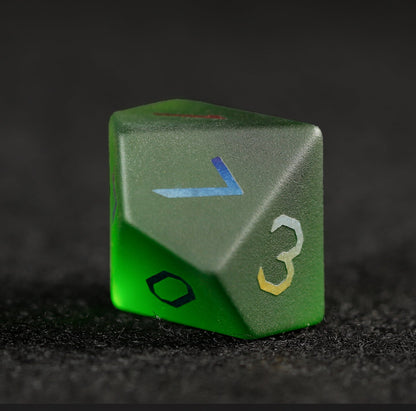 オリーブグリーンメッキ 7ピース 多面体ダイスセット