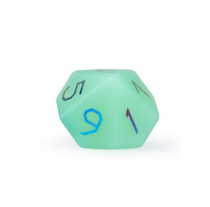 Ensemble de 7 dés polyédriques plaqués opaline verte 