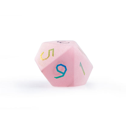 ピンクキャッツアイメッキ多面体ダイス7個セット