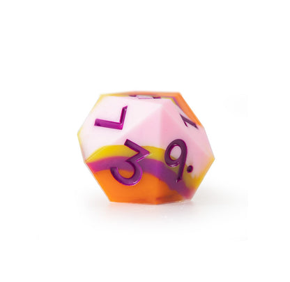 Ensemble de 7 dés polyédriques en silicone couleur pêche 