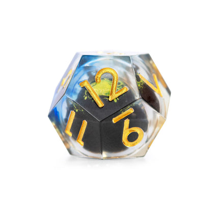 Ensemble de 7 dés polyédriques Gilded Veil Skull 