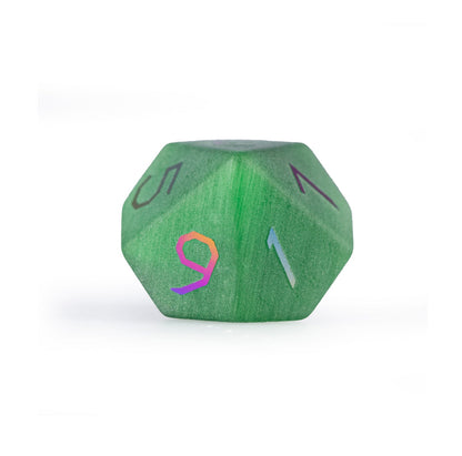 Ensemble de 7 dés polyédriques plaqués œil-de-chat émeraude 