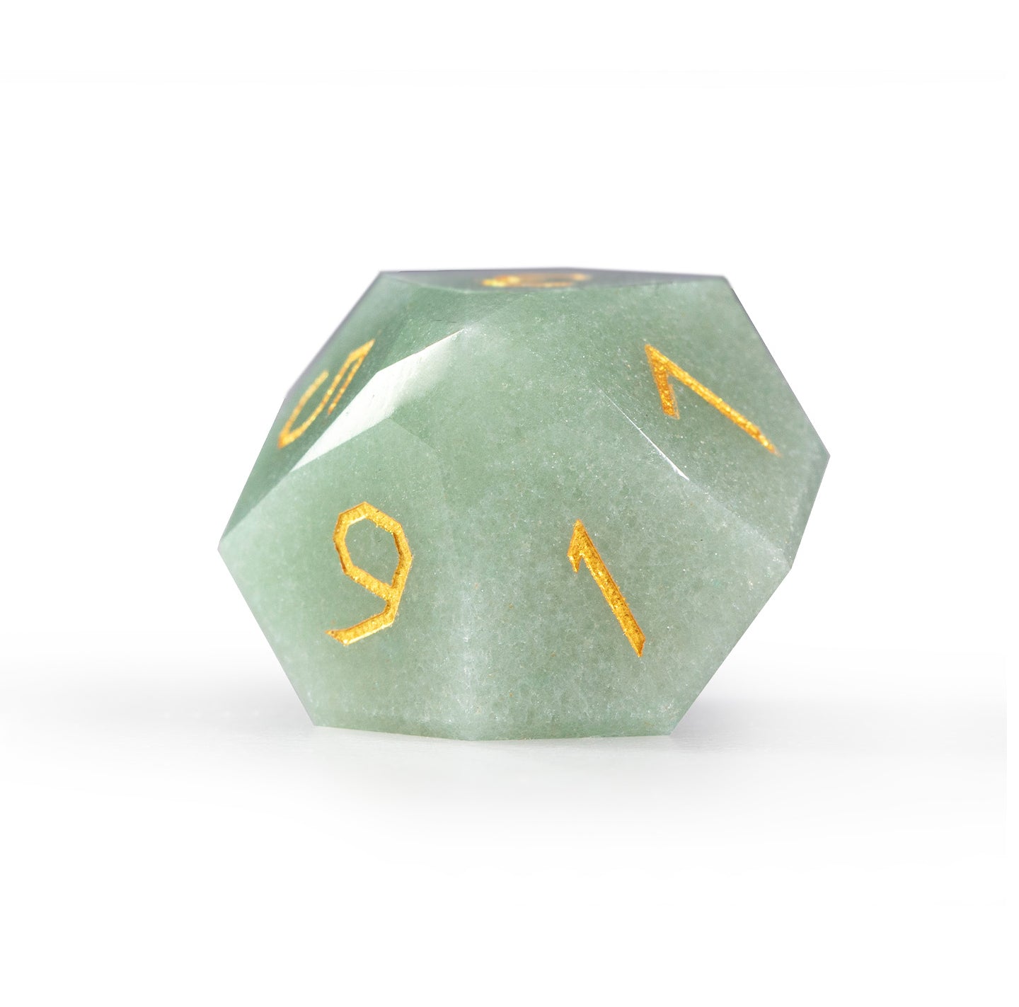 Ensemble de 7 dés en aventurine verte taillée en diamant 