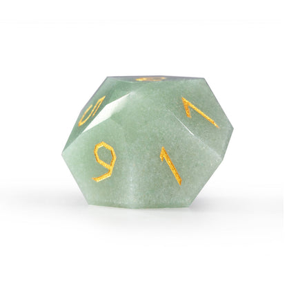 Ensemble de 7 dés en aventurine verte taillée en diamant 