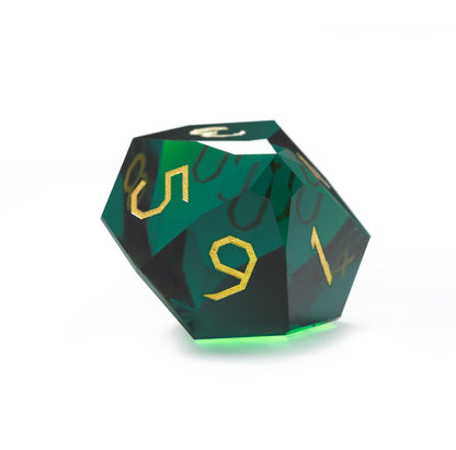 Ensemble de 7 dés Cypress Green à facettes diamantées 