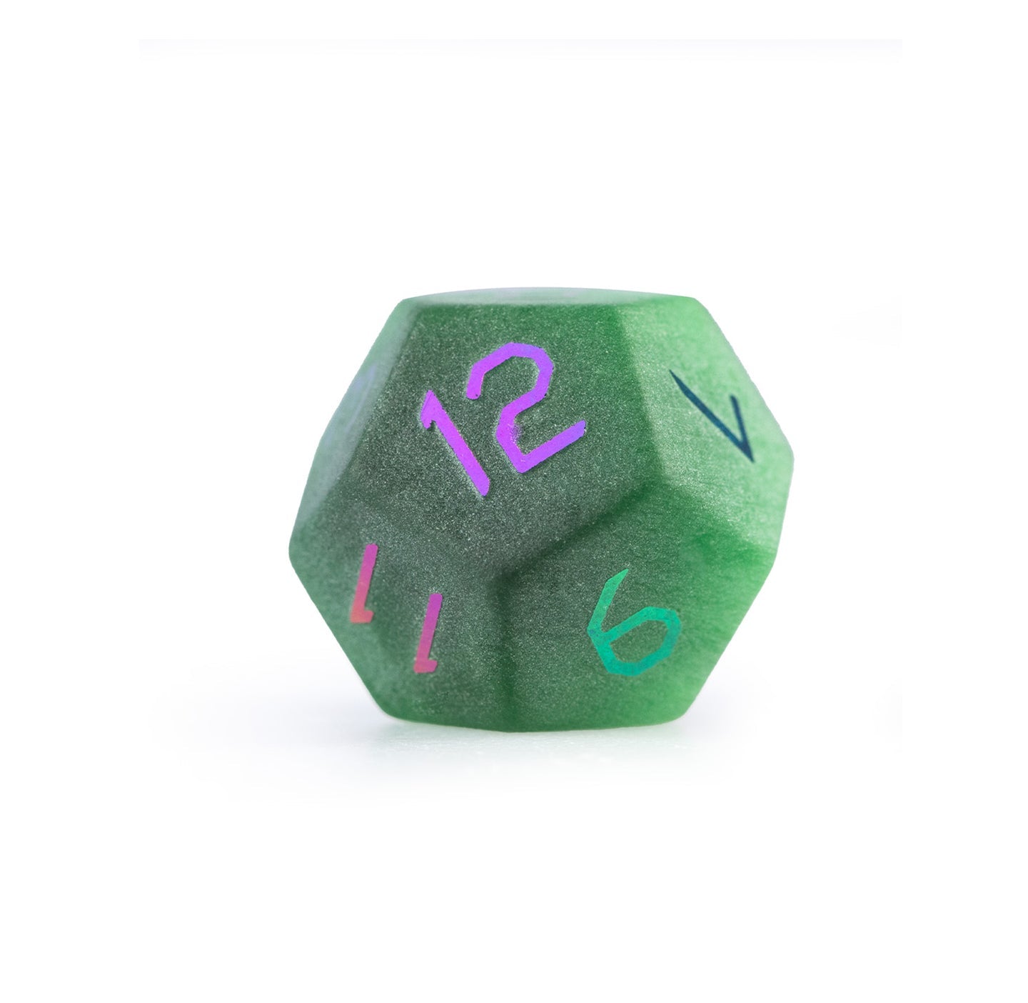Ensemble de 7 dés polyédriques plaqués œil-de-chat émeraude 