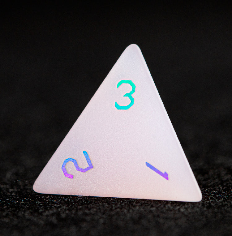Ensemble de 7 dés polyédriques plaqués blanc Blush Spirit 