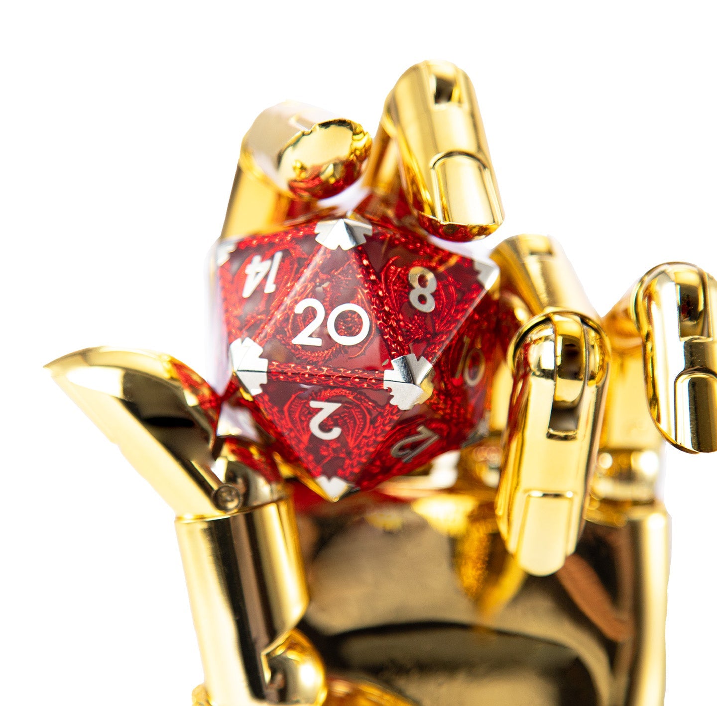 Flamme du Dragon Cramoisi - Dé à 20 faces (D20) - 40 mm 