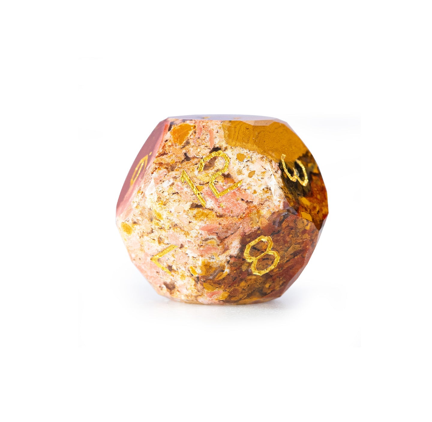 Ensemble de 7 dés en agate océan taillée en diamant
