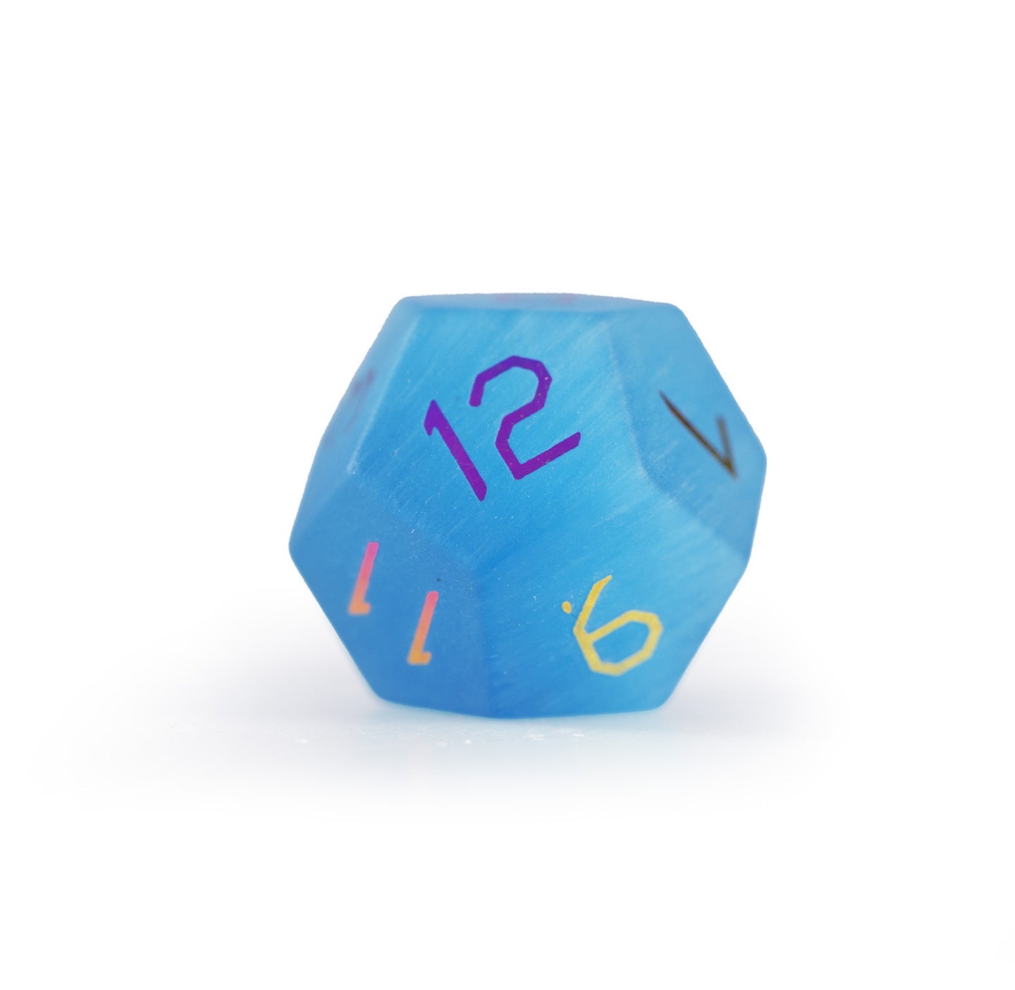 Ensemble de 7 dés polyédriques bleu océan à motif œil-de-chat 