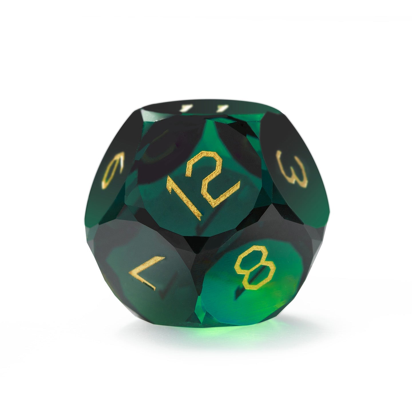 Ensemble de 7 dés Cypress Green à facettes diamantées 