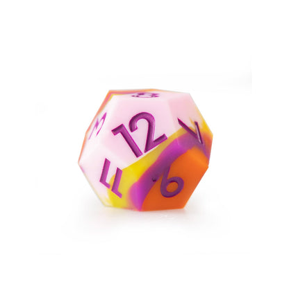 Ensemble de 7 dés polyédriques en silicone couleur pêche 