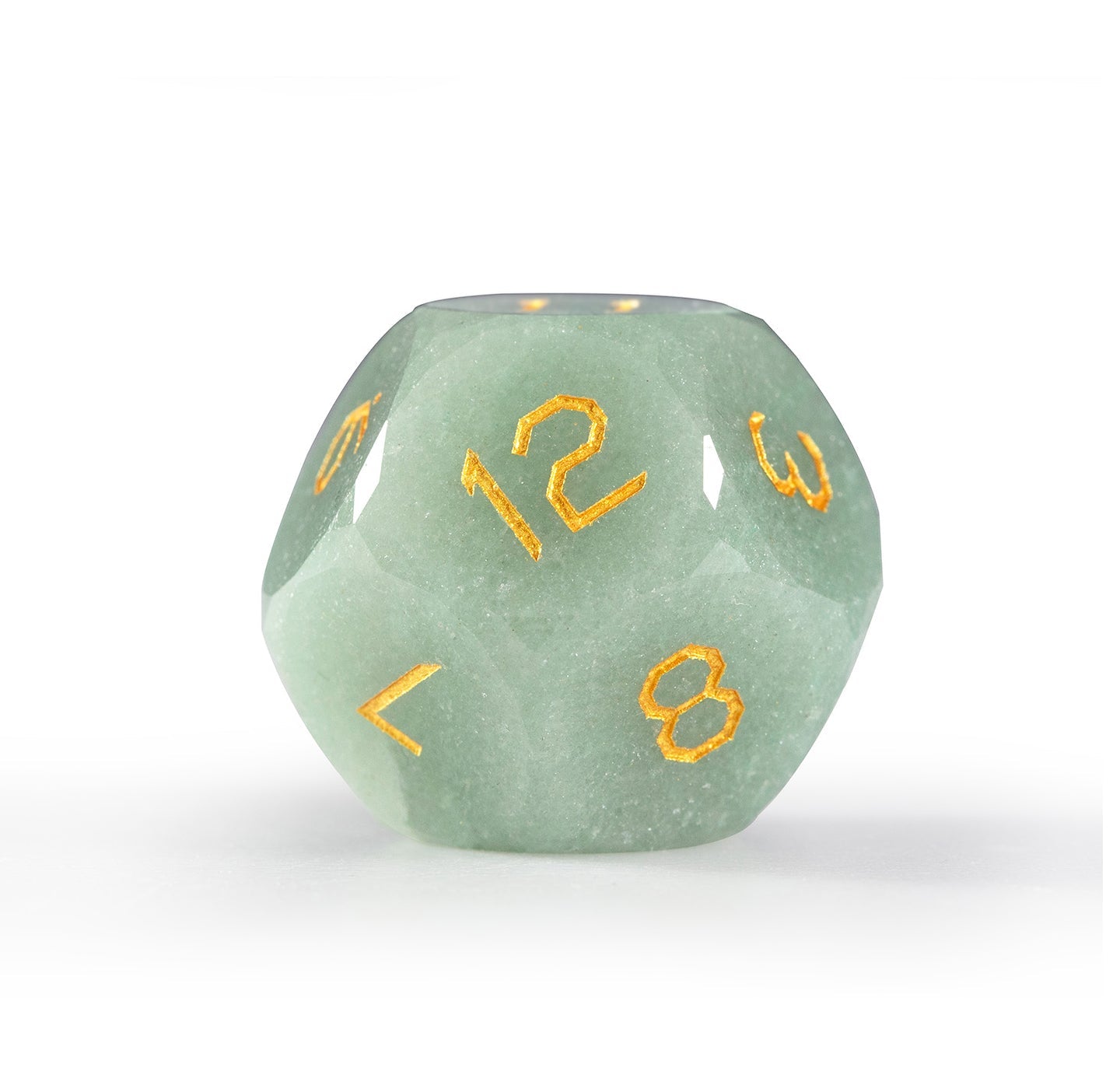 Ensemble de 7 dés en aventurine verte taillée en diamant 
