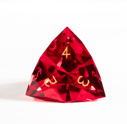 Ensemble de 7 dés en cristal rouge taillé en diamant 