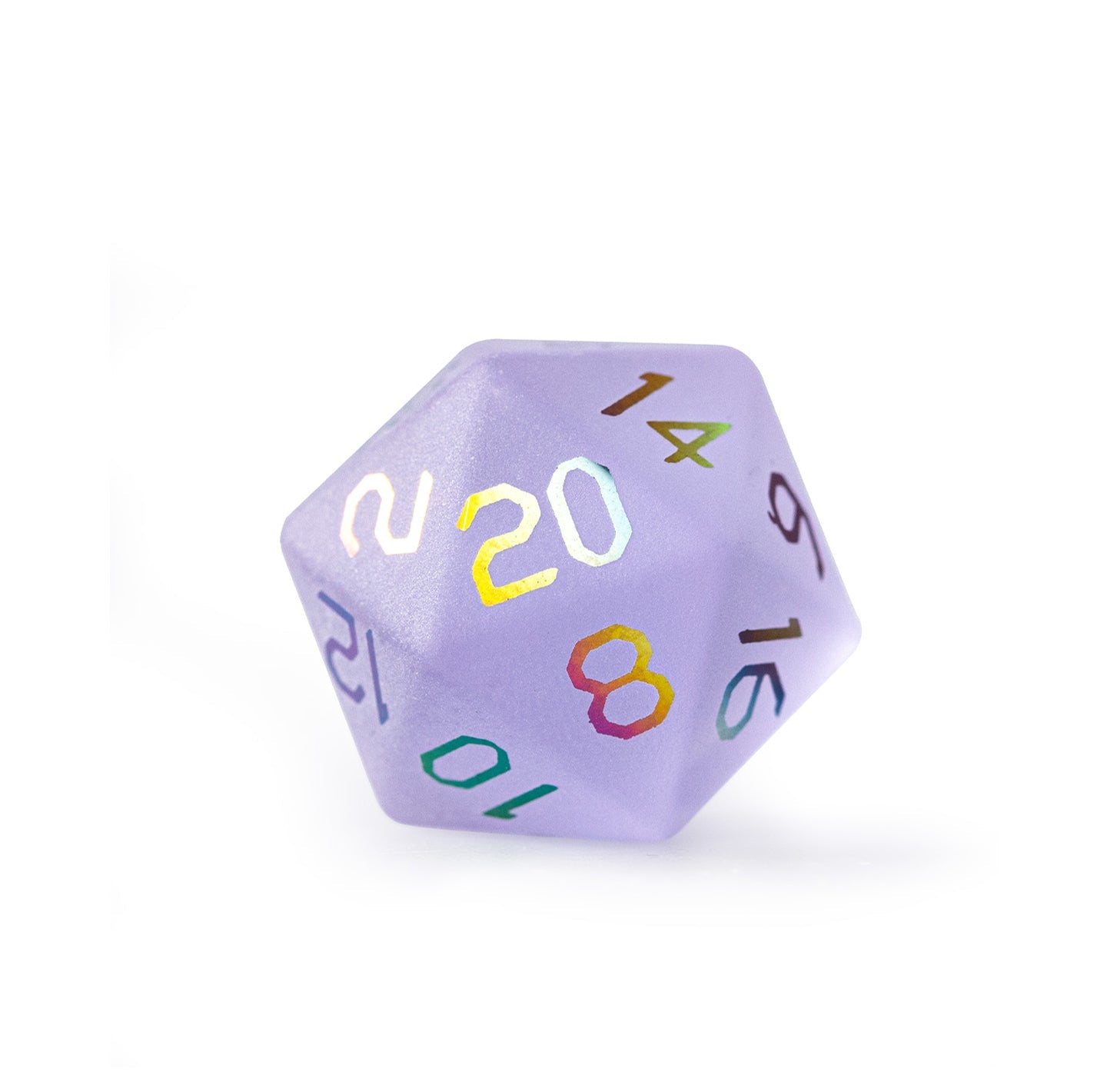 Ensemble de 7 dés polyédriques plaqués verre violet améthyste 