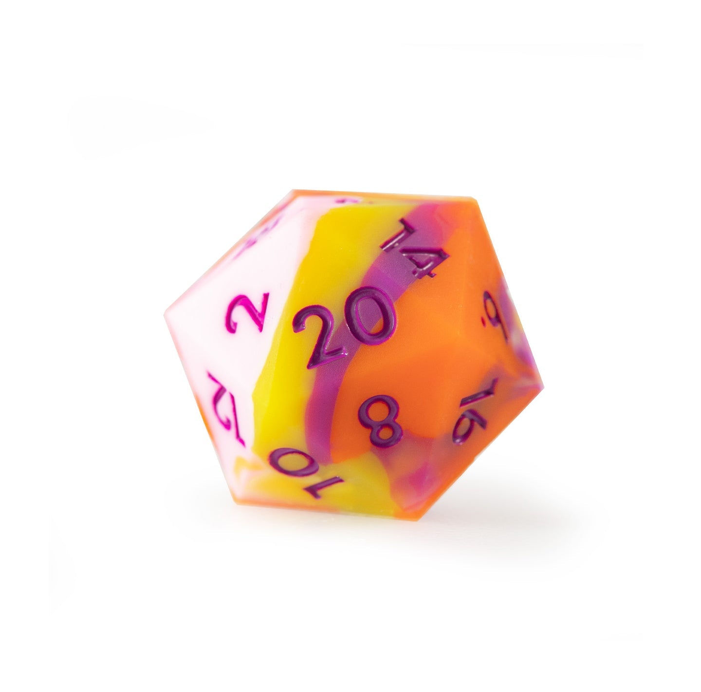 Ensemble de 7 dés polyédriques en silicone couleur pêche 