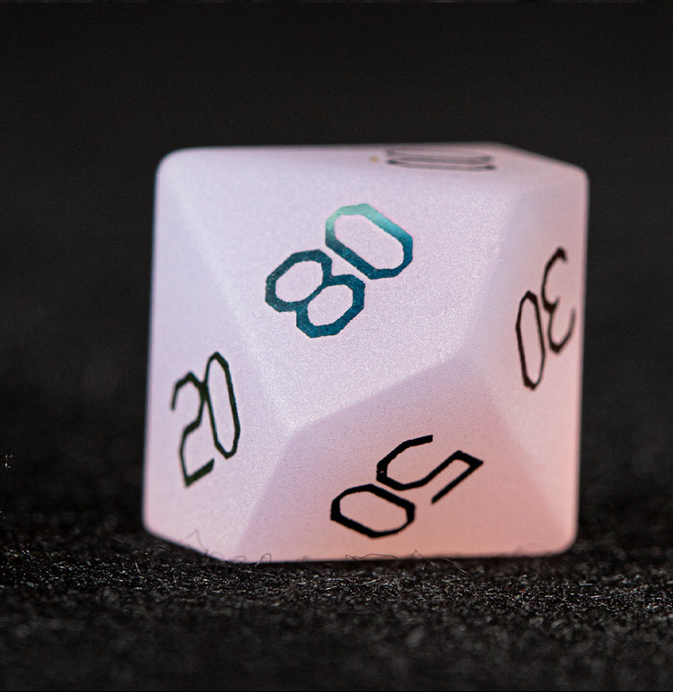 Ensemble de 7 dés polyédriques plaqués blanc Blush Spirit 