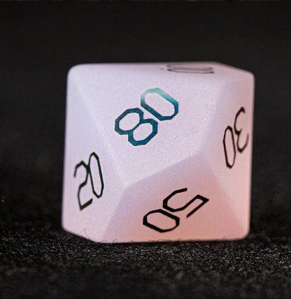 Ensemble de 7 dés polyédriques plaqués blanc Blush Spirit 
