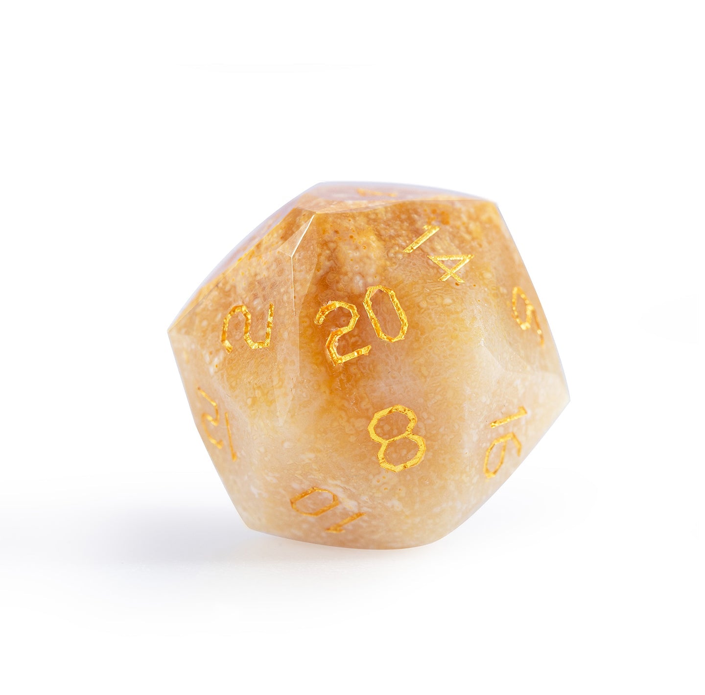 Ensemble de 7 dés à facettes diamantées en pierre chrysanthème 