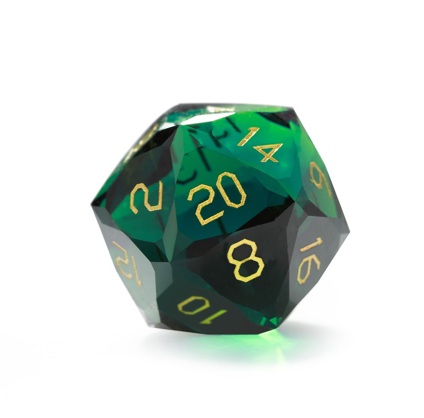 Ensemble de 7 dés Cypress Green à facettes diamantées 