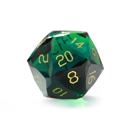 Ensemble de 7 dés Cypress Green à facettes diamantées 