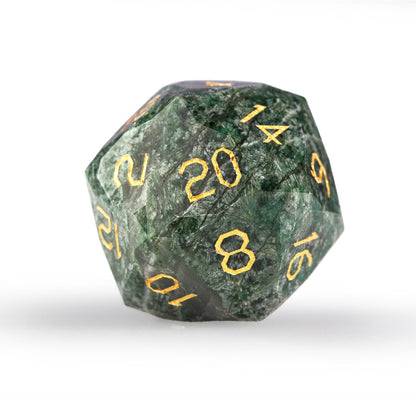 Ensemble de 7 dés en jade africain taillé en diamant 