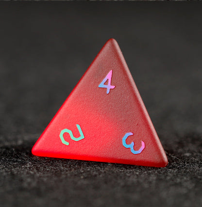 クリムゾンレッドメッキガラス 7ピース多面体ダイスセット