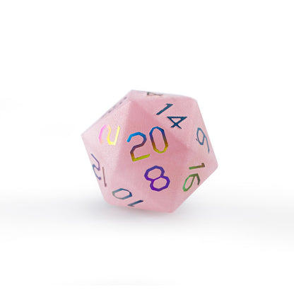 ピンクキャッツアイメッキ多面体ダイス7個セット