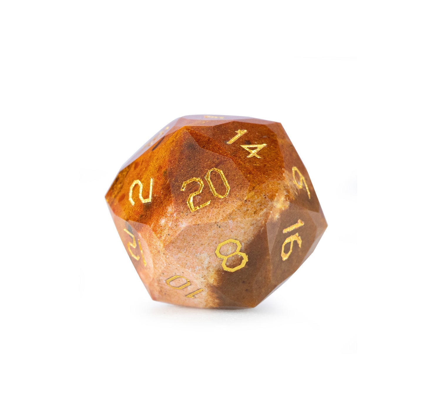 Ensemble de 7 dés en agate océan taillée en diamant