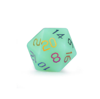 Ensemble de 7 dés polyédriques plaqués opaline verte 