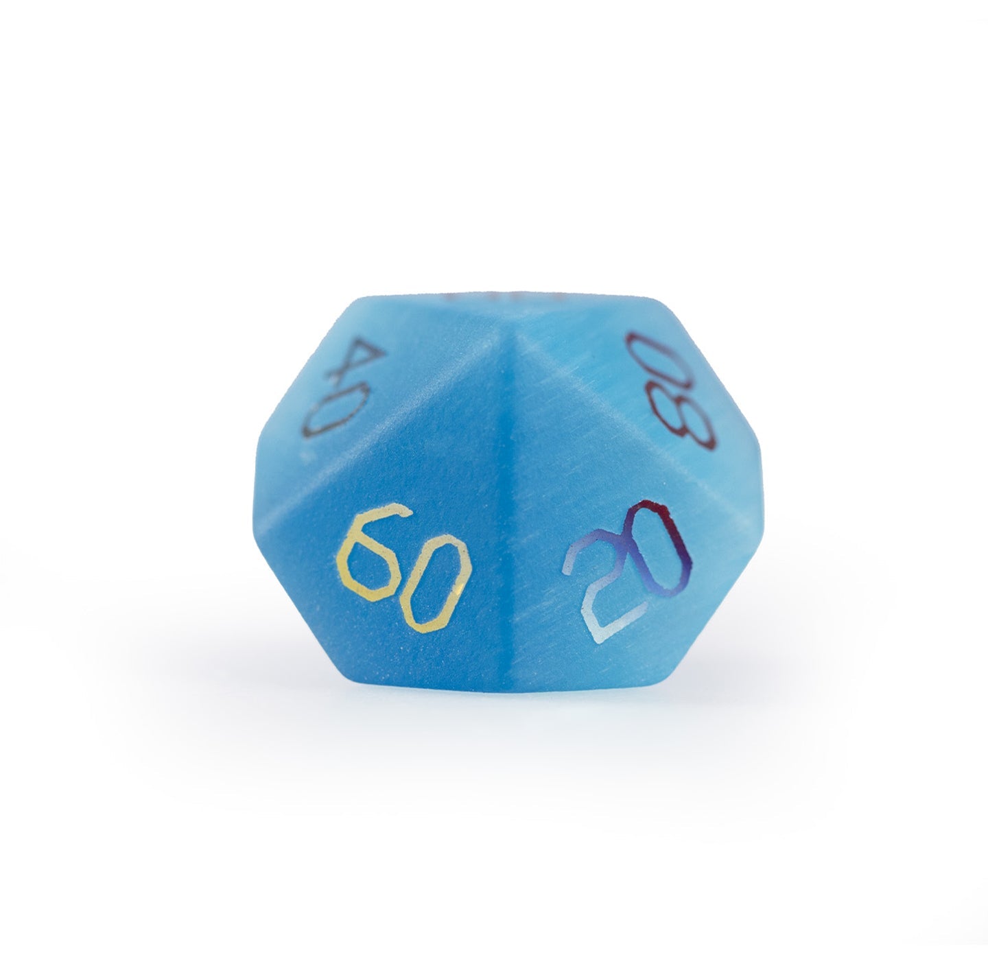 Ensemble de 7 dés polyédriques bleu océan à motif œil-de-chat 