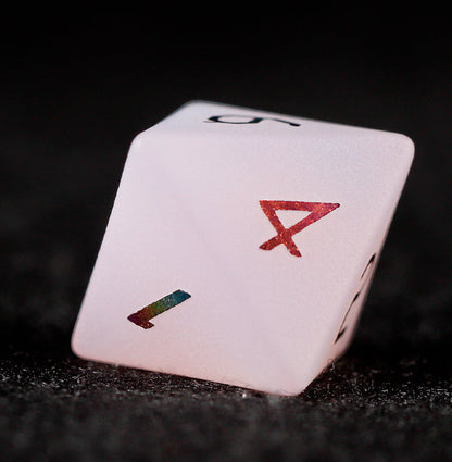 Ensemble de 7 dés polyédriques plaqués blanc Blush Spirit 