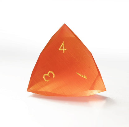 Ensemble de 7 dés en cristal œil-de-chat rouge taillé en diamant 