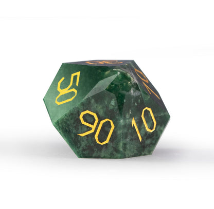 Ensemble de 7 dés en jade africain taillé en diamant 