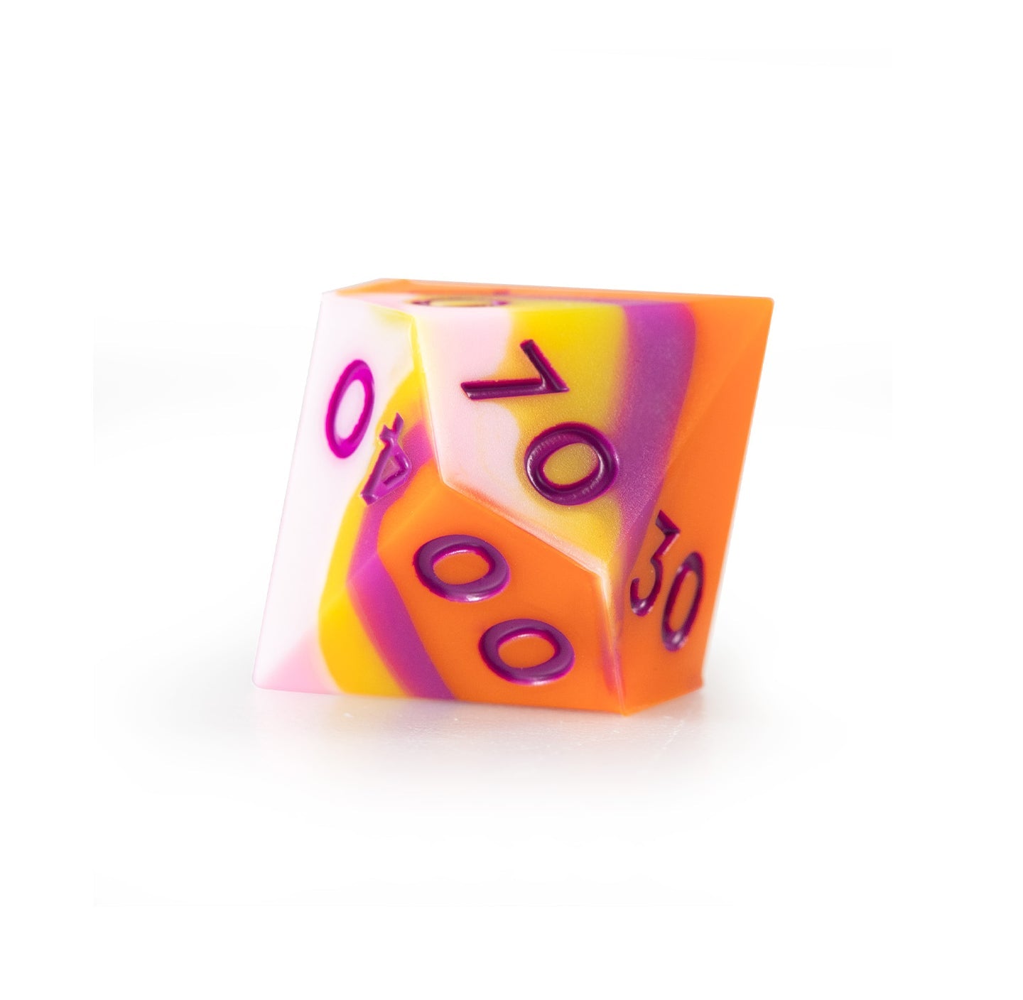 Ensemble de 7 dés polyédriques en silicone couleur pêche 
