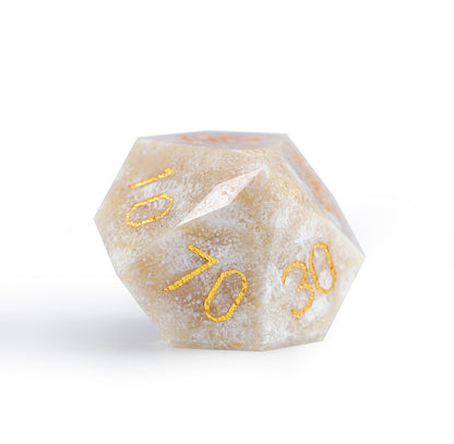 Ensemble de 7 dés à facettes diamantées en pierre chrysanthème 