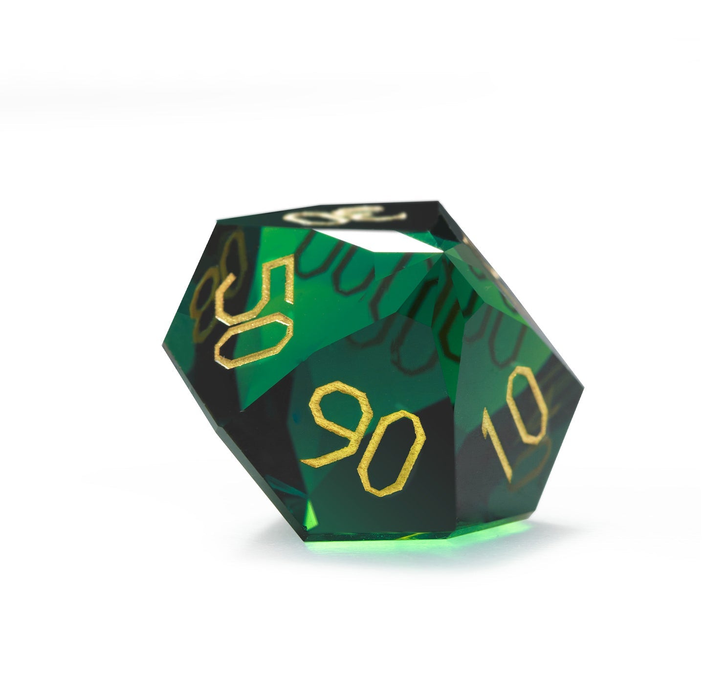 Ensemble de 7 dés Cypress Green à facettes diamantées 