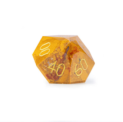 Ensemble de 7 dés en agate océan taillée en diamant
