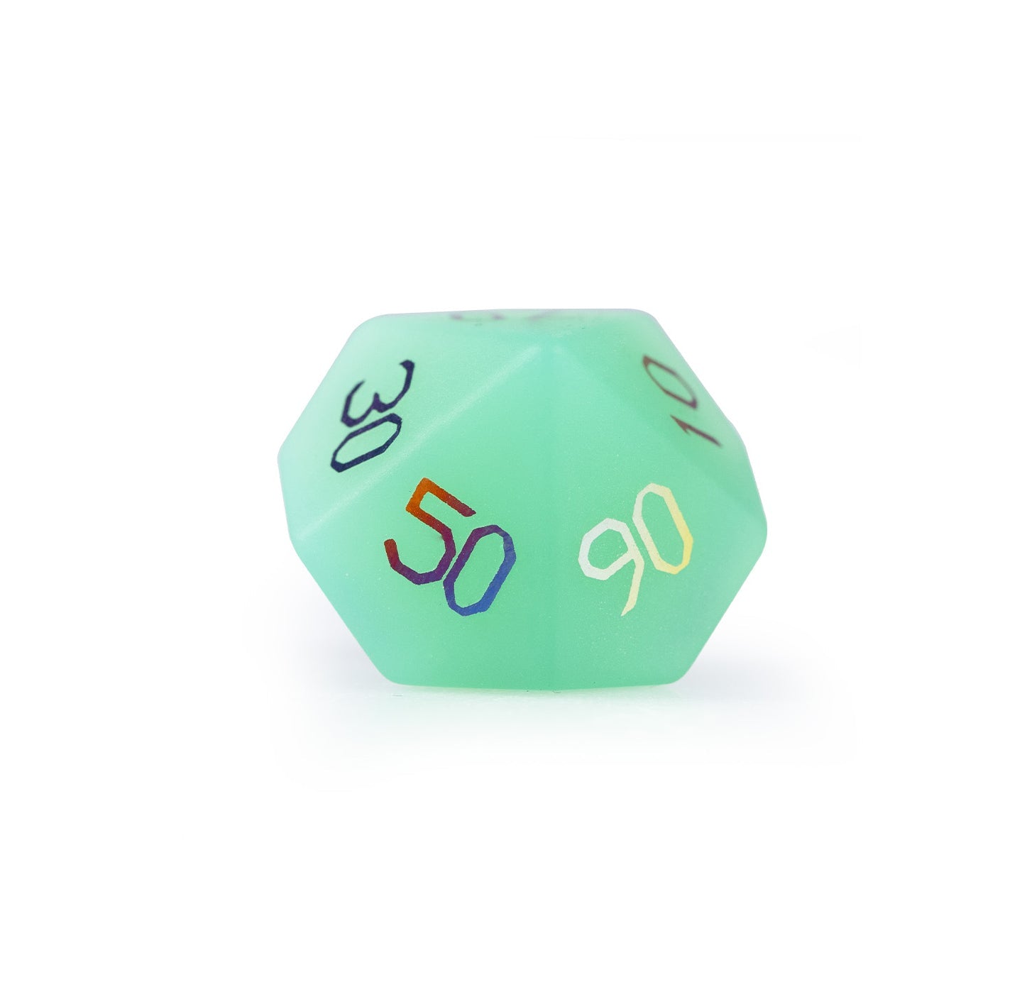 Ensemble de 7 dés polyédriques plaqués opaline verte 