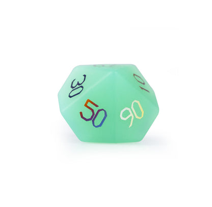 Ensemble de 7 dés polyédriques plaqués opaline verte 