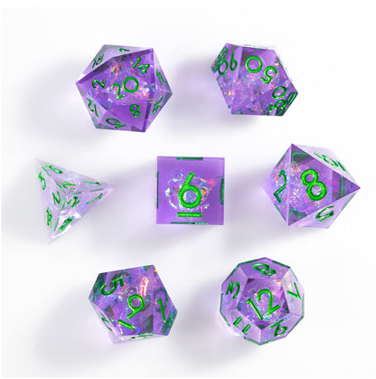 Ensemble de 7 dés polyédriques Dreamveil Amethyst Gold 