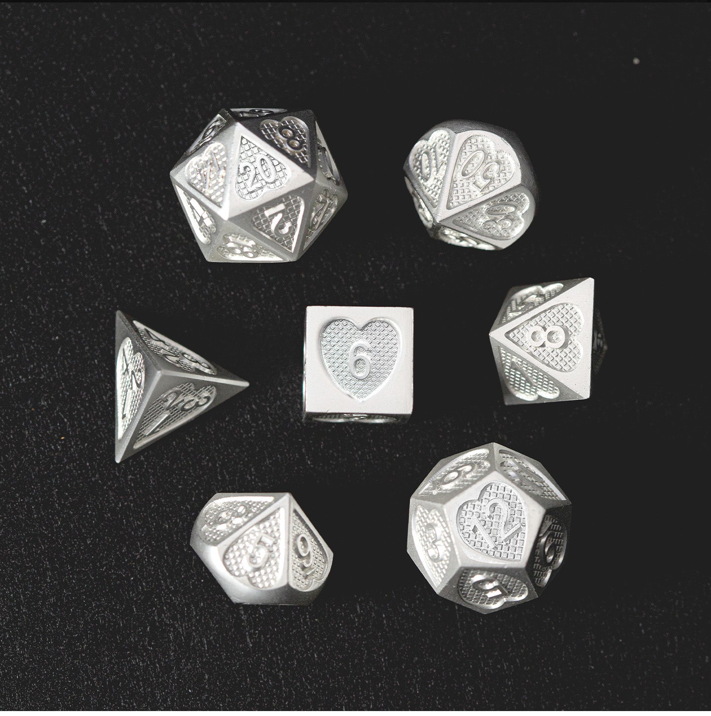 Ensemble de 7 dés polyédriques de base de l'Empereur Blanc 