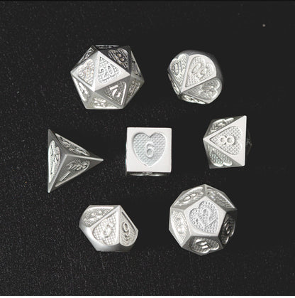 Ensemble de 7 dés polyédriques de base de l'Empereur Blanc 