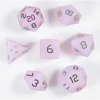 ローズオパーリンメッキ 7ピース 多面体ダイスセット