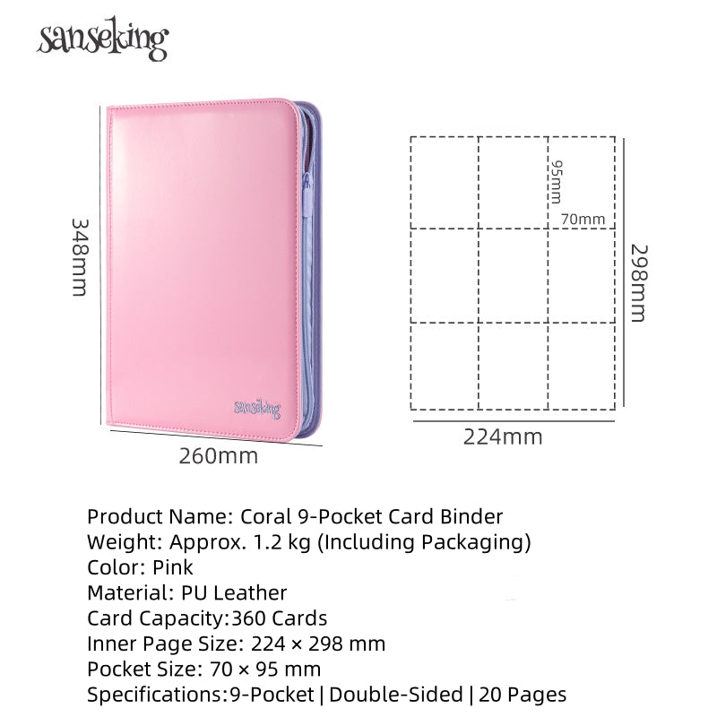 [Pre-order] Coral Binder Series PU Leather Zipper 9-Pocket