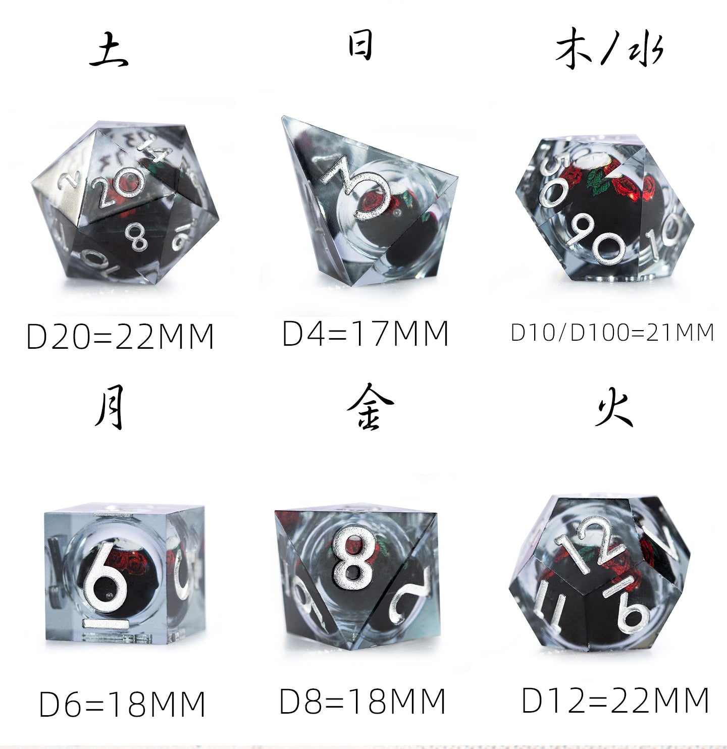 Ensemble de 7 dés polyédriques aberrants Voidcore 