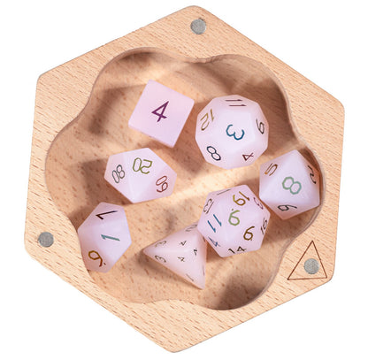 ローズオパーリンメッキ 7ピース 多面体ダイスセット